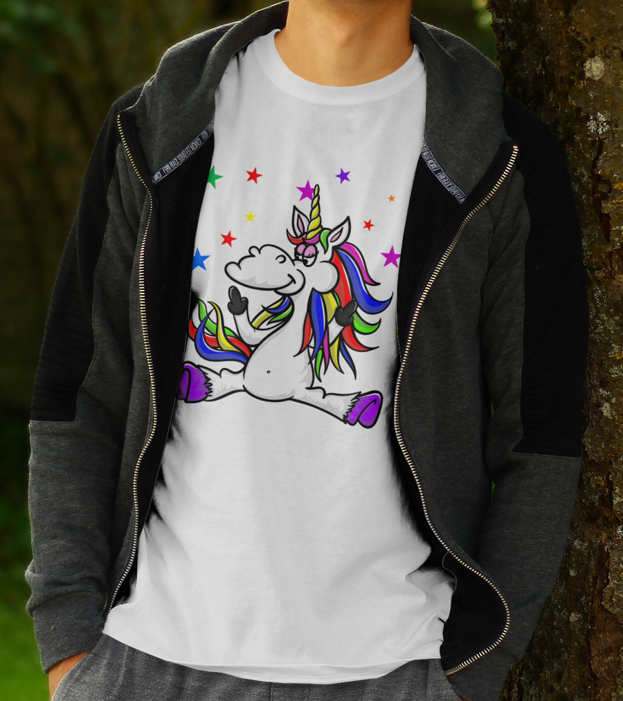 Funny Unicorn Twinkles Rainbow Star T-Shirt
