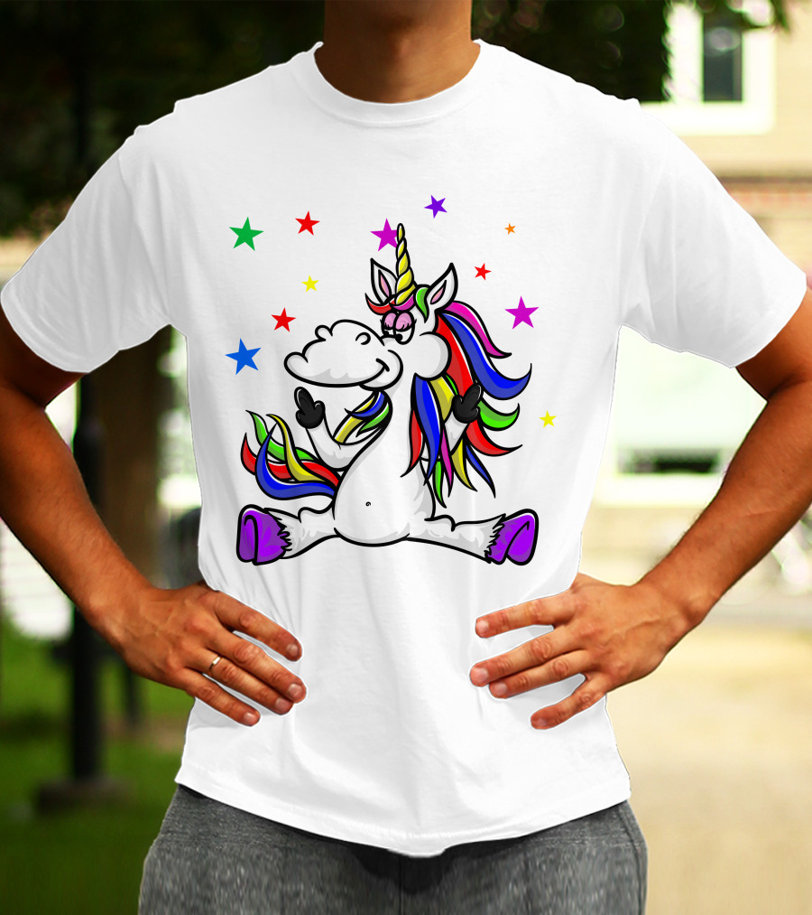 Funny Unicorn Twinkles Rainbow Star T-Shirt