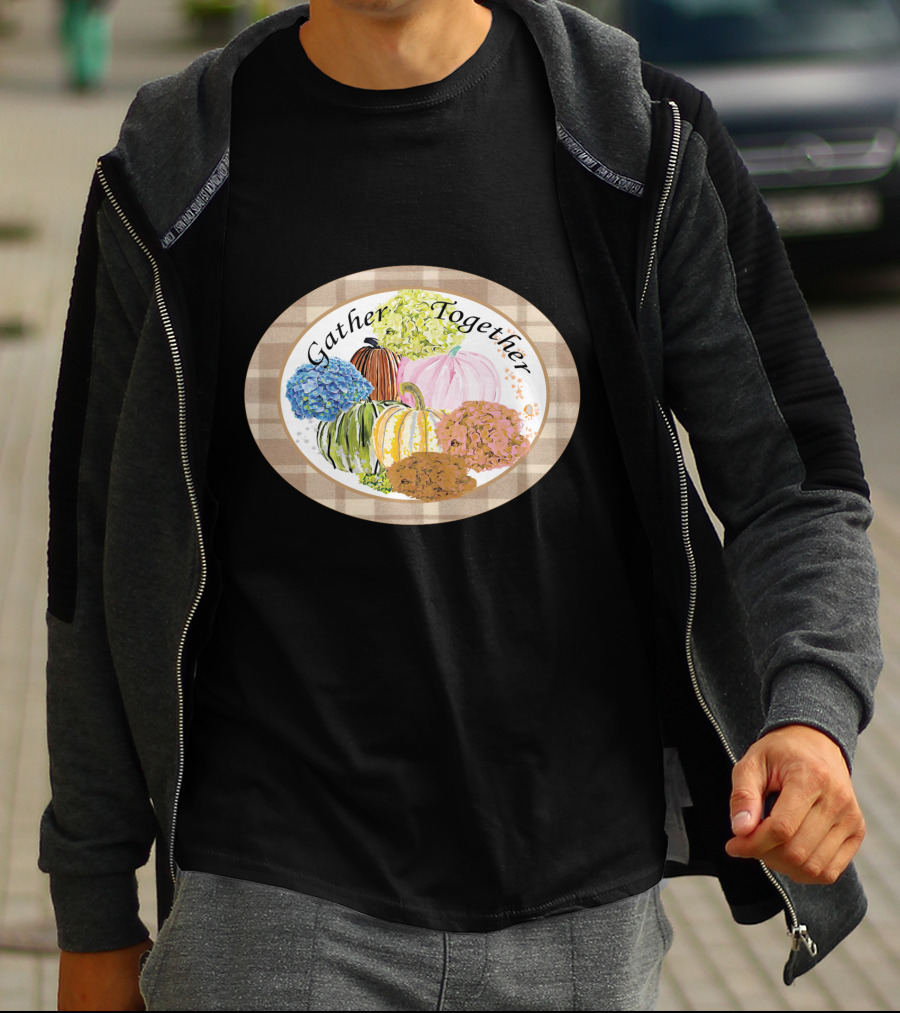 Gather Together Pumpkin Plaid Thanksgiving T-Shirt