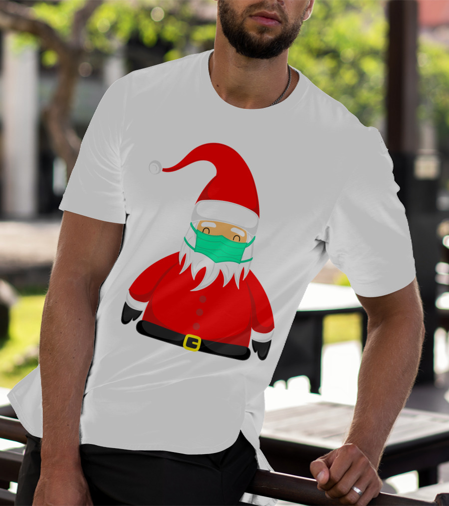 Santa Claus Wearing Green Face Mask T-Shirt