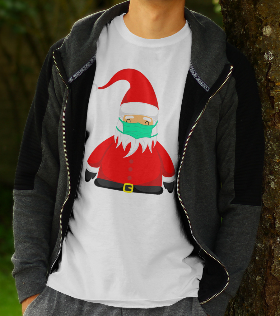Santa Claus Wearing Green Face Mask T-Shirt