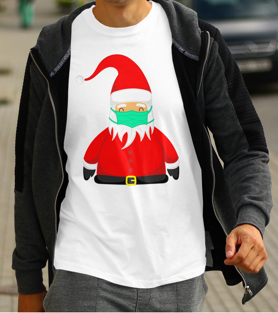 Santa Claus Wearing Green Face Mask T-Shirt