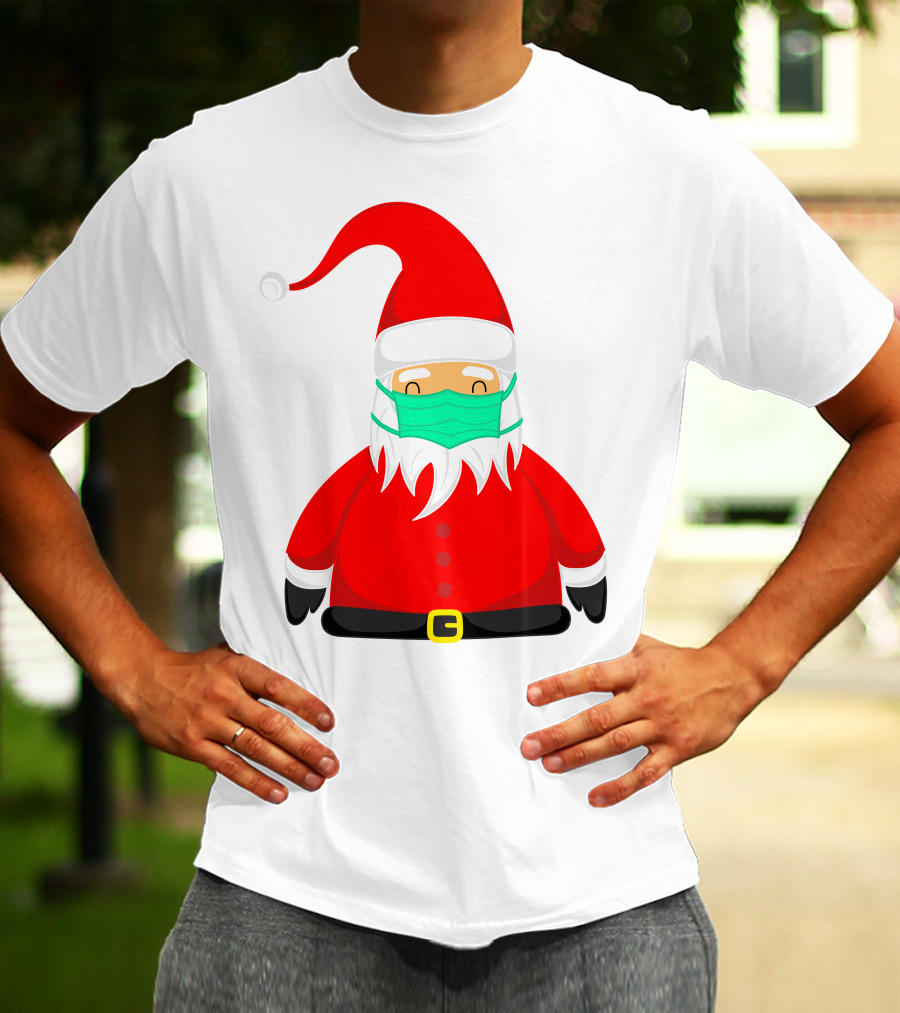 Santa Claus Wearing Green Face Mask T-Shirt