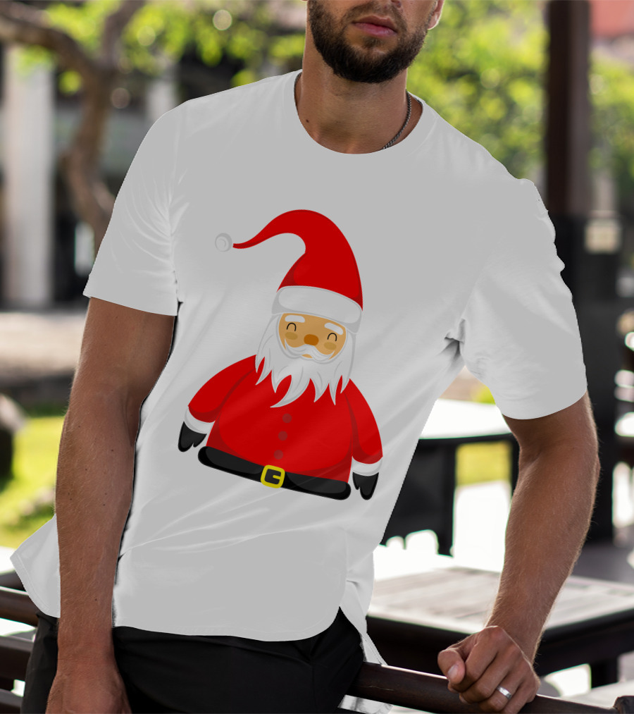 Santa Claus Outfit On Christmas Cartoon T-Shirt