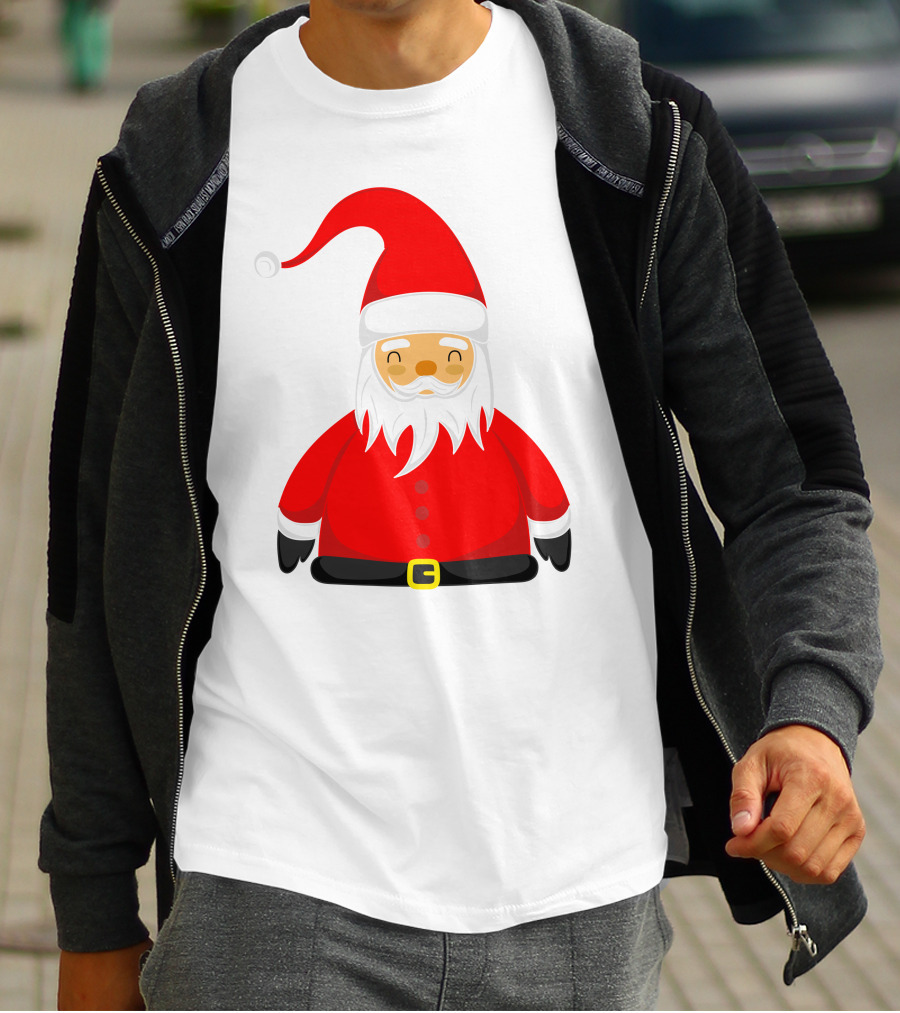 Santa Claus Outfit On Christmas Cartoon T-Shirt