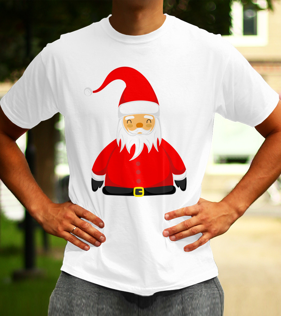 Santa Claus Outfit On Christmas Cartoon T-Shirt