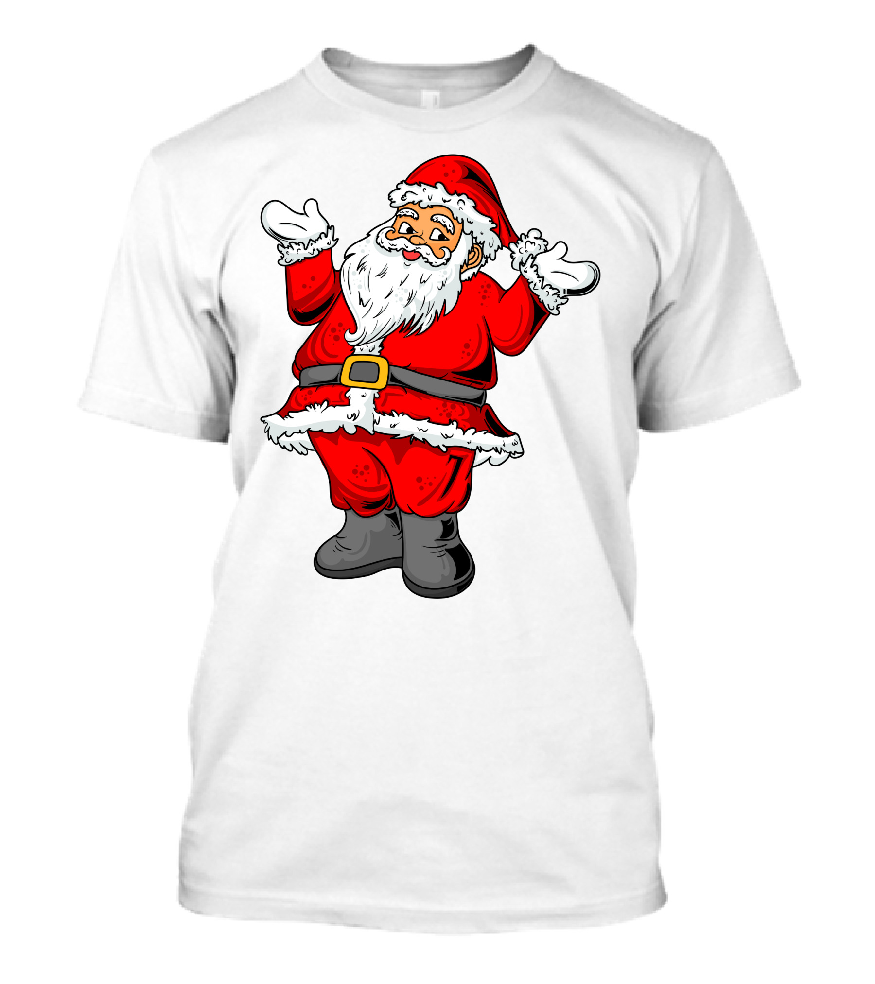 Funny Santa Claus Hands Up In Classic Red Suit T-Shirt