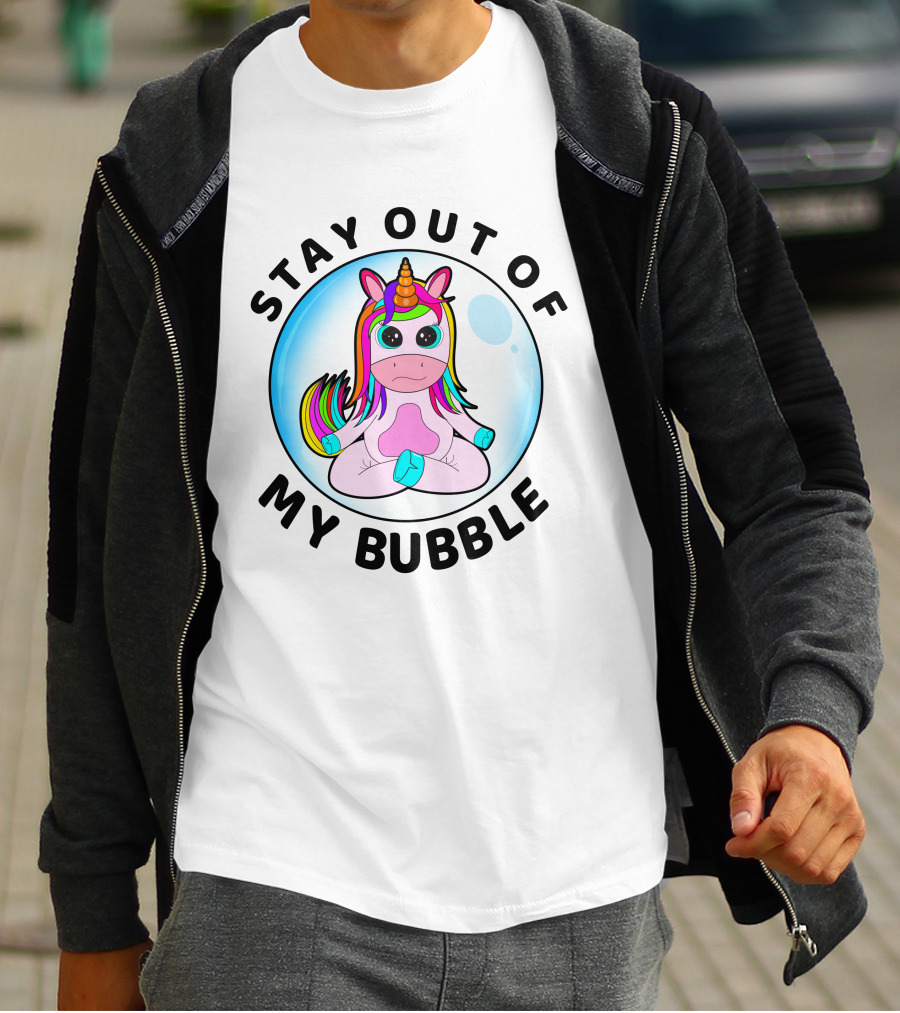 Stay Out Of My Bubble Rainbow Baby Unicorn T-Shirt