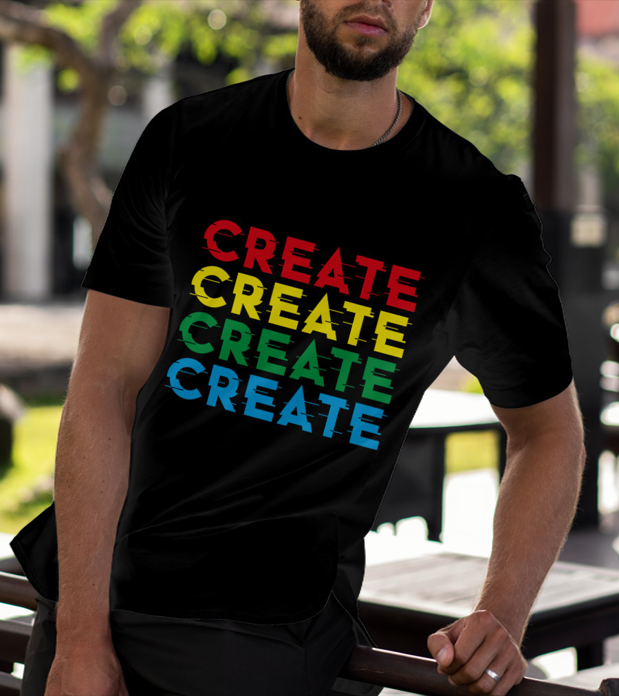 Colorful Stack Create Create Create Create T-Shirt