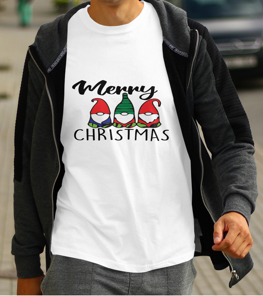 Merry Christmas Gnomes Festive Holiday T-Shirt