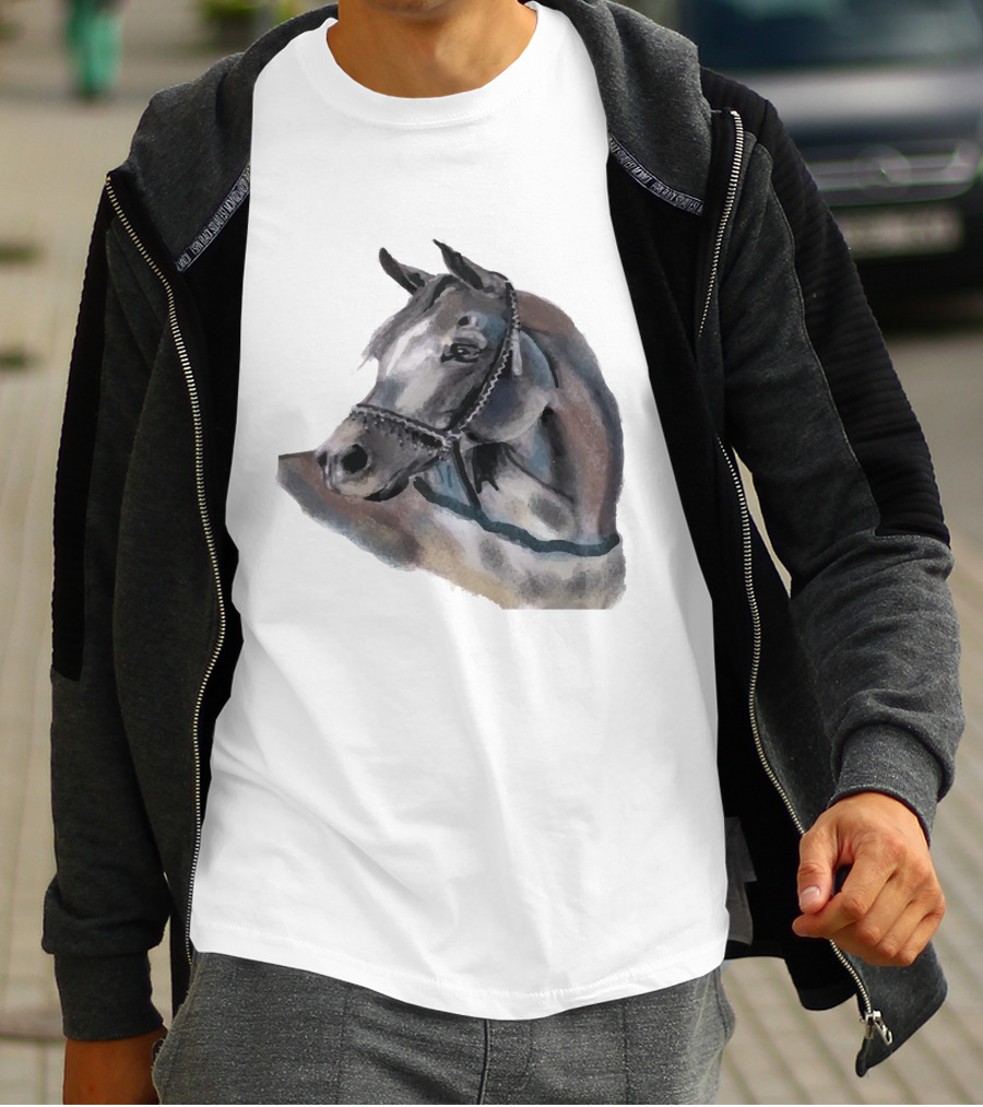 Watercolor Portrait Of Arabian Horse Head T-Shirt