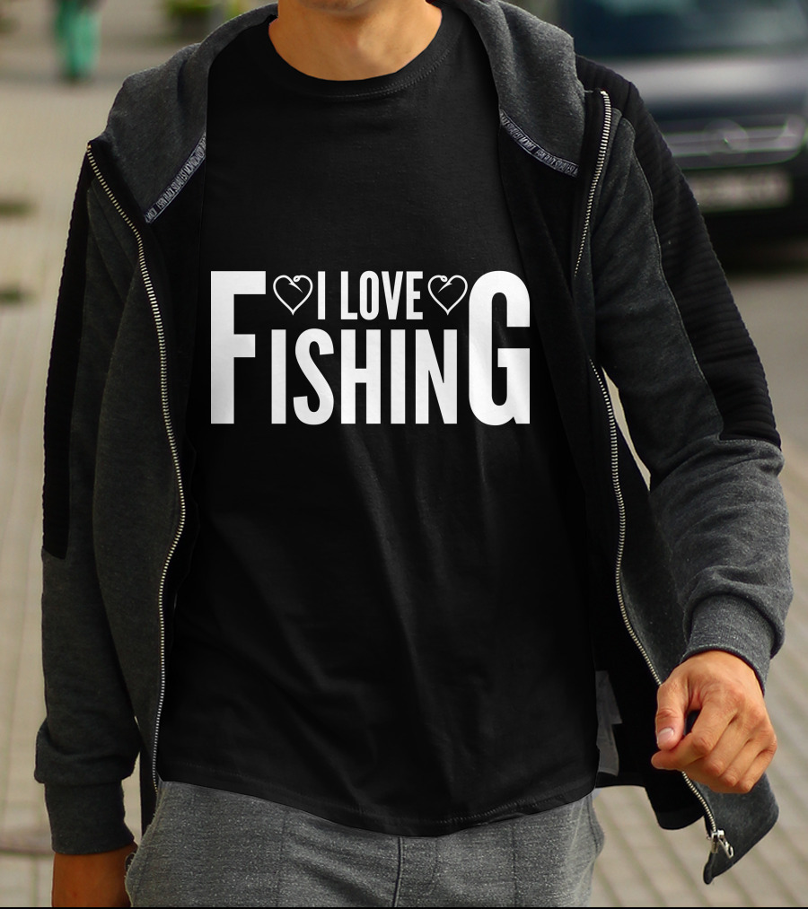 I Love Heart Fishing T-Shirt