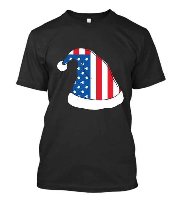 USA Flag Santa Hat Christmas Hat T-Shirt