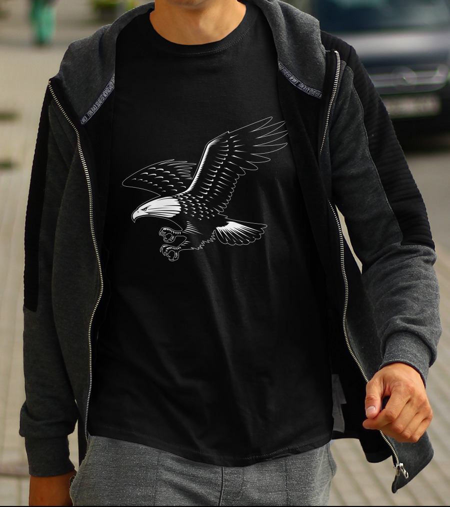 Eagle Outline Majestic Soaring Bird T-Shirt