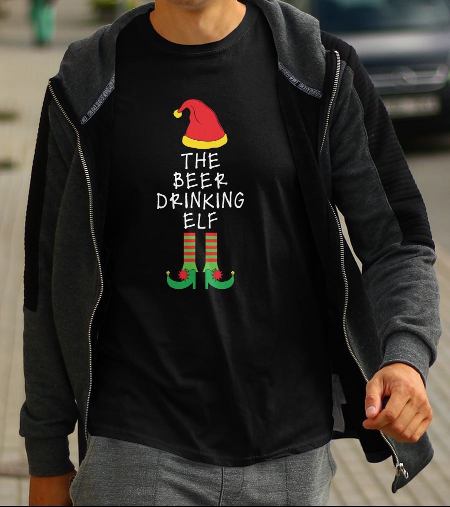 Elf Family Christmas The Beer Drinking Elf T-Shirt