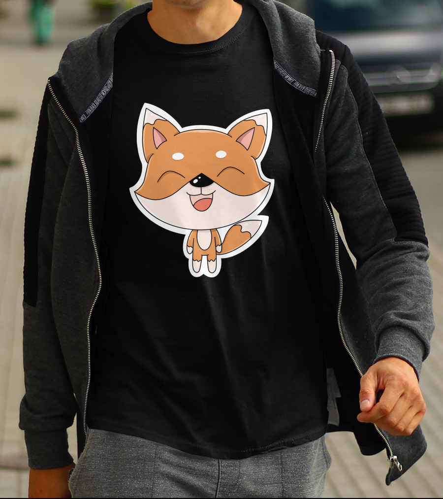 Fox Cartoons Happy Cute Fox Character T-Shirt