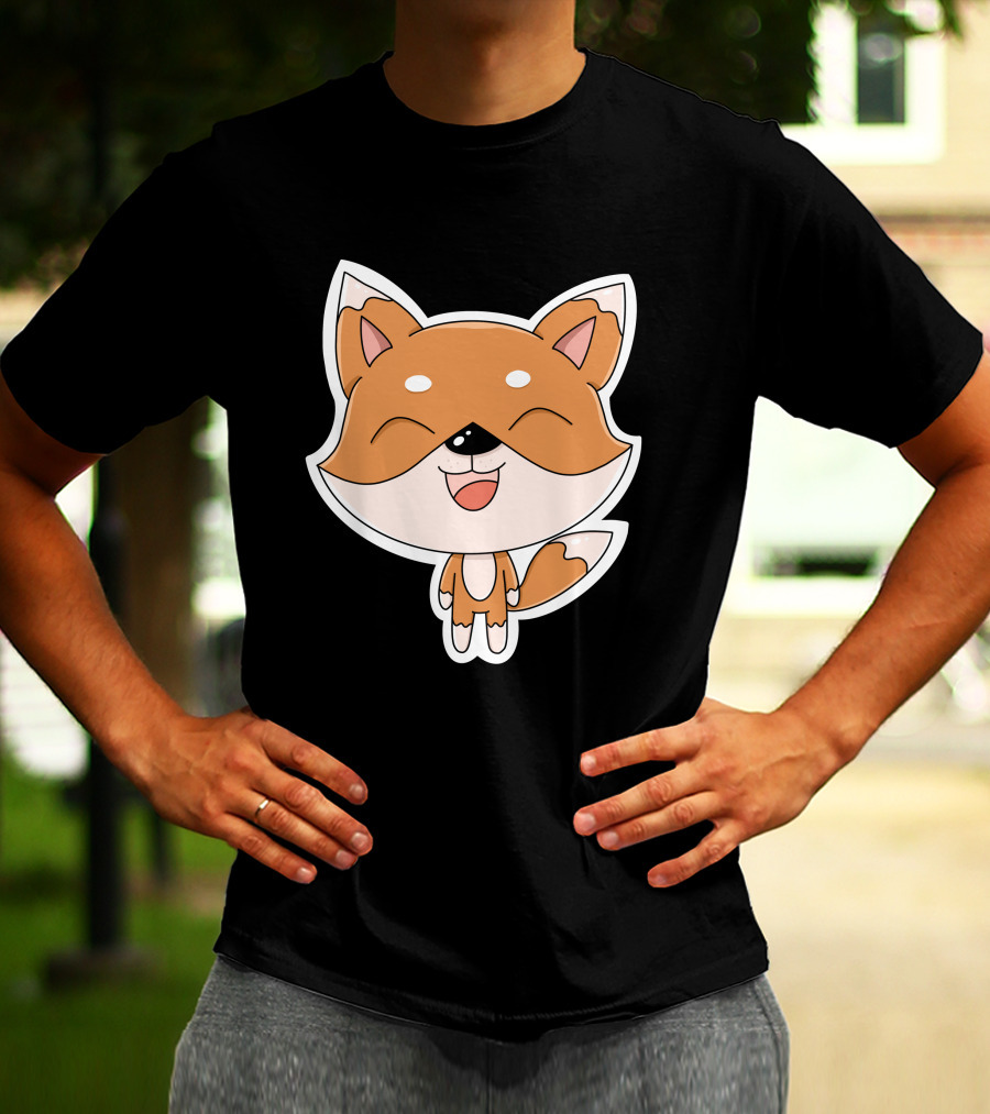 Fox Cartoons Happy Cute Fox Character T-Shirt