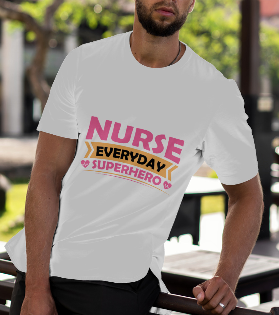 Nurse Everyday Superhero Heartbeat Icons T-Shirt