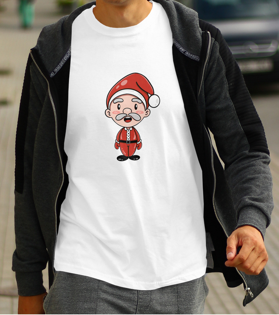 Santa Claus Chipi Cartoon Festive Character In Red Suit T-Shirt