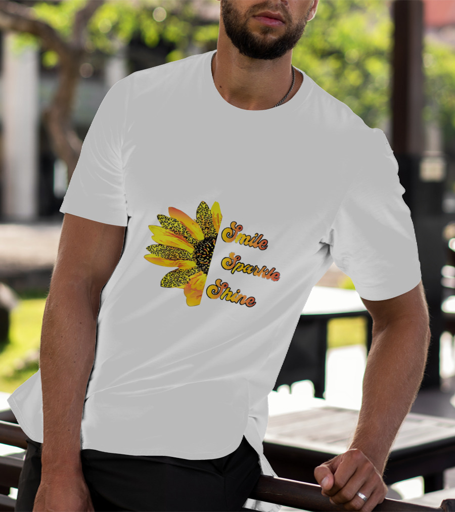 Smile Sparkle Shine Sunflower Blossom Burst T-Shirt