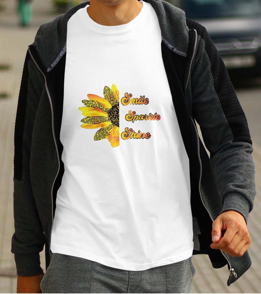 Smile Sparkle Shine Sunflower Blossom Burst T-Shirt