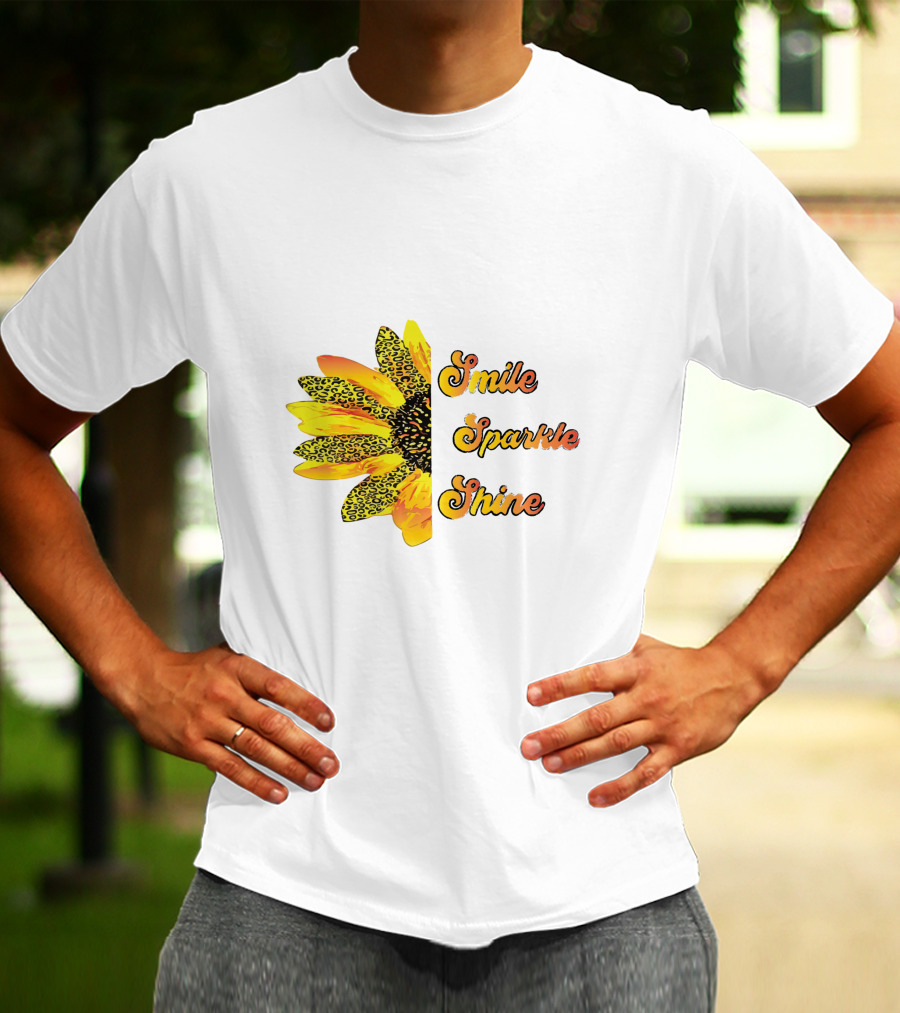 Smile Sparkle Shine Sunflower Blossom Burst T-Shirt