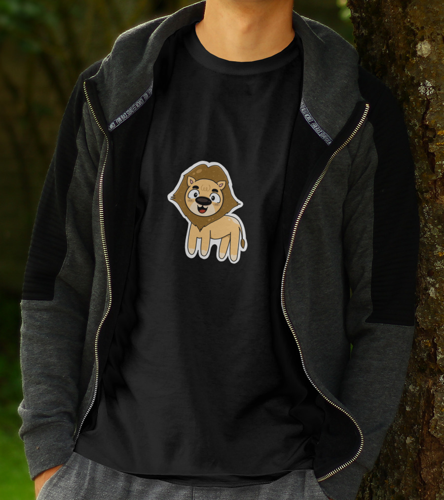 Lion Sticker Cute Cartoon T-Shirt