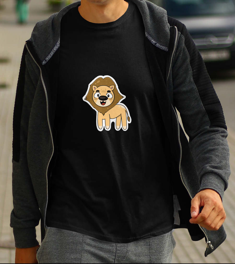 Lion Sticker Cute Cartoon T-Shirt