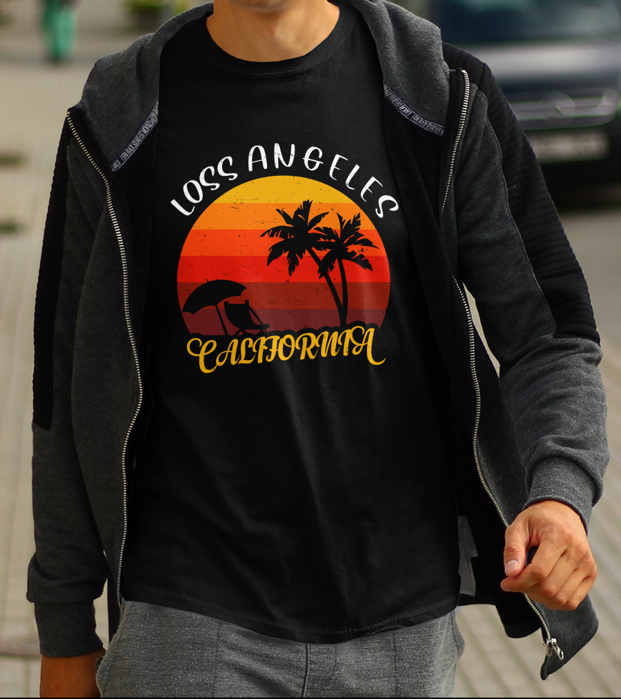 Loss Angeles California Sunset Palm Trees T-Shirt