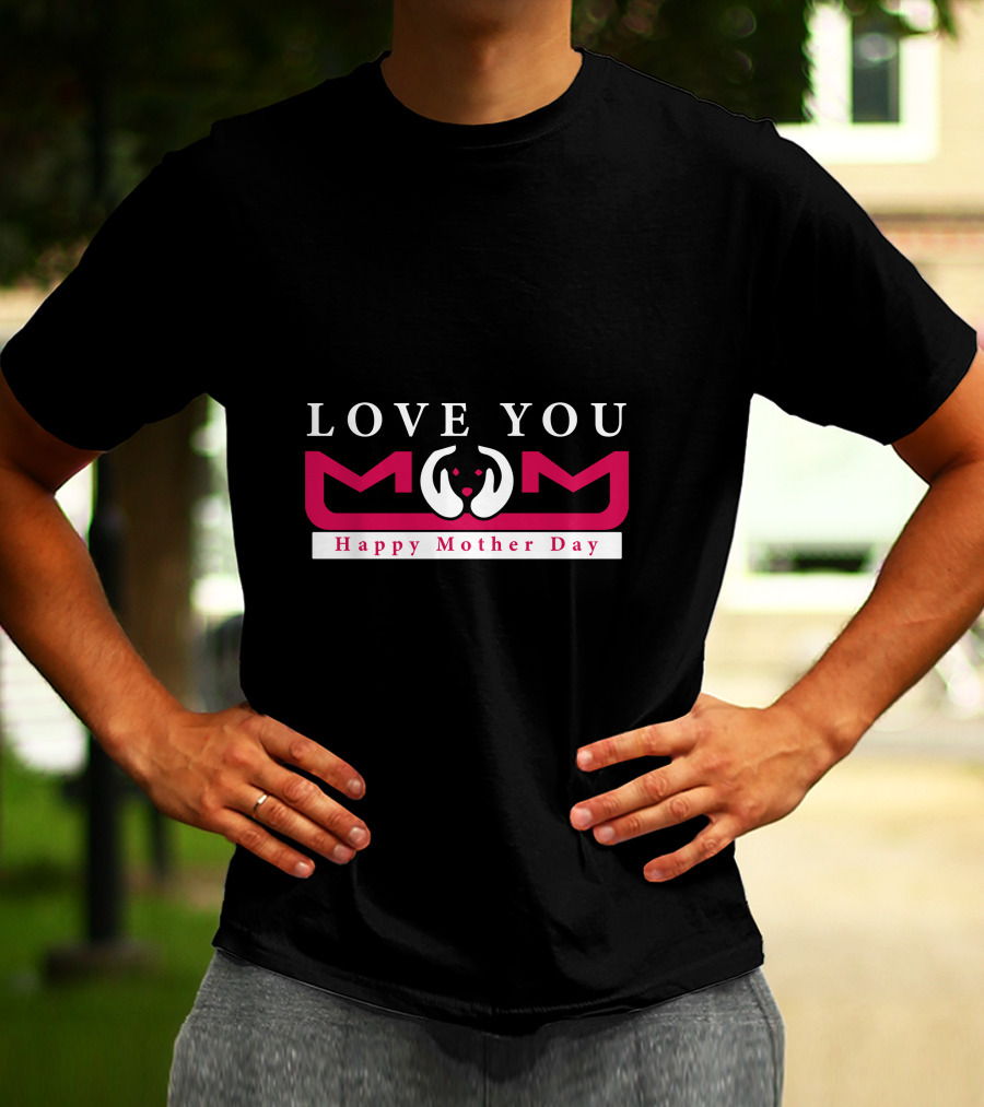 Love You Mom Heart Hands Happy Mother Day T-Shirt