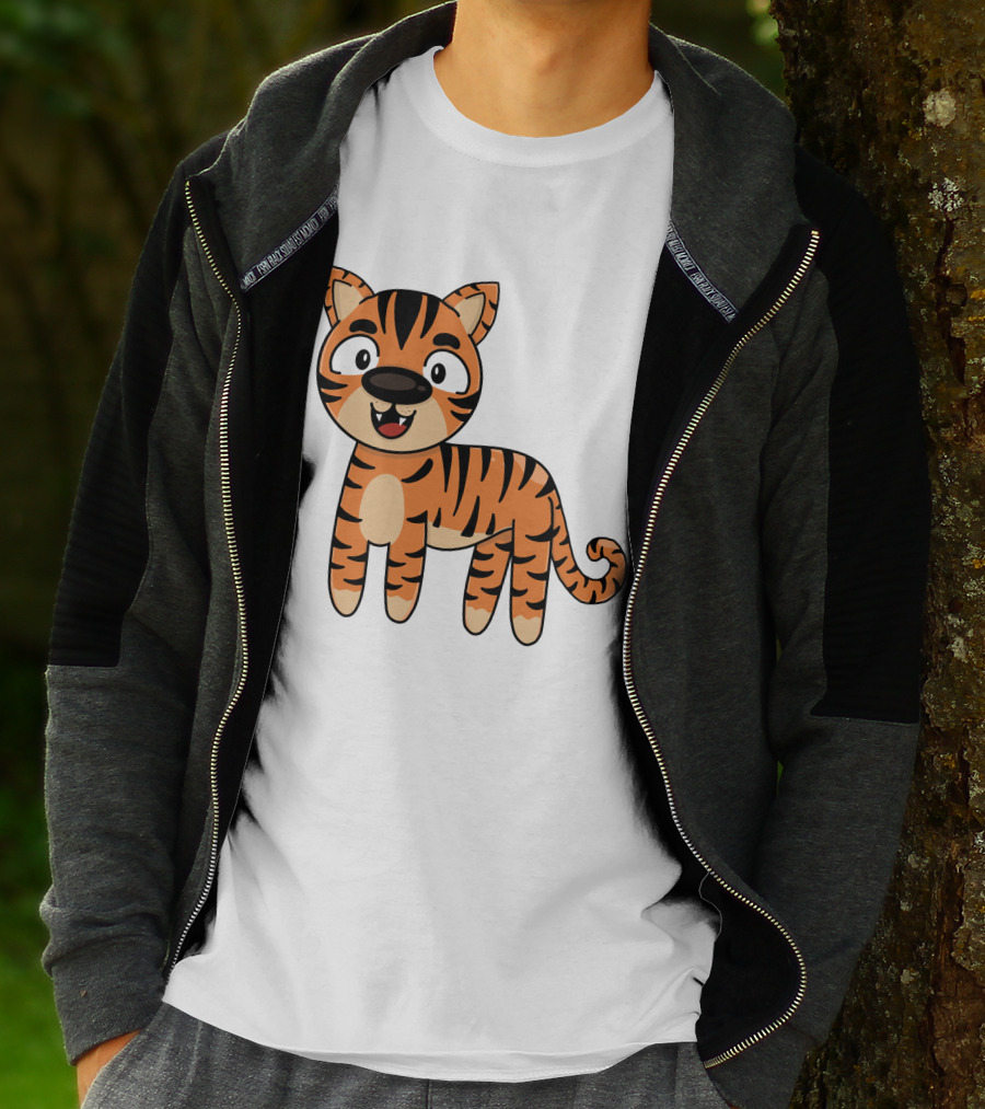 Adorable Striped Cartoon Baby Tiger T-Shirt