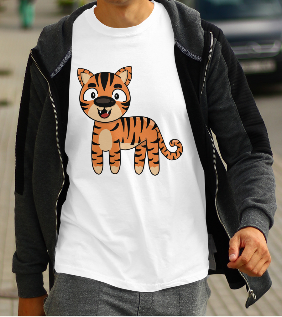 Adorable Striped Cartoon Baby Tiger T-Shirt