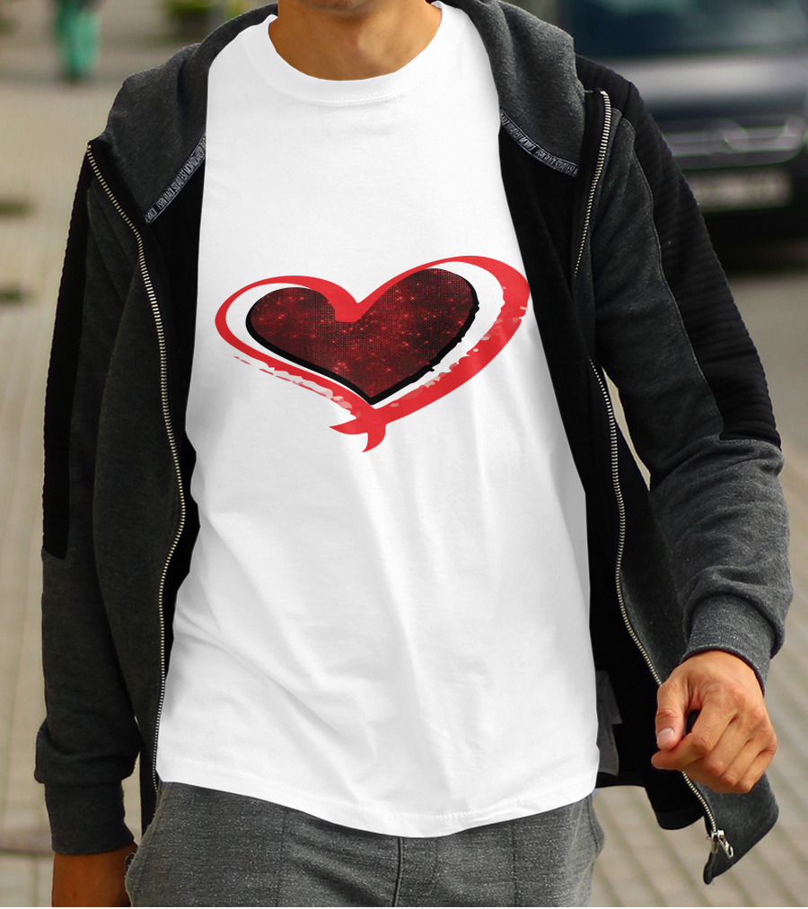 Valentines Day Heart Red Sparkle T-Shirt