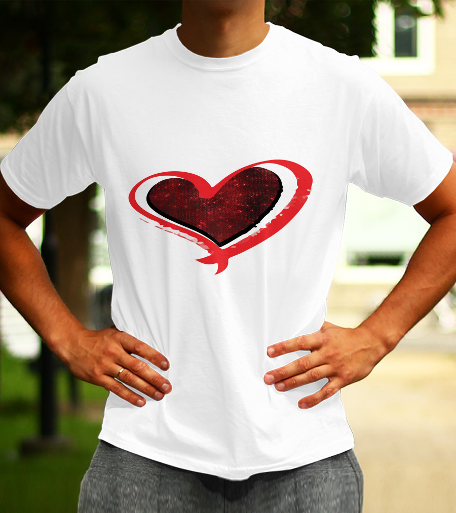 Valentines Day Heart Red Sparkle T-Shirt