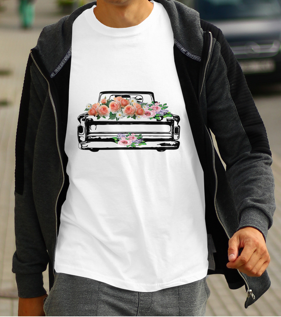 Vintage Truck Floral Arrangement T-Shirt
