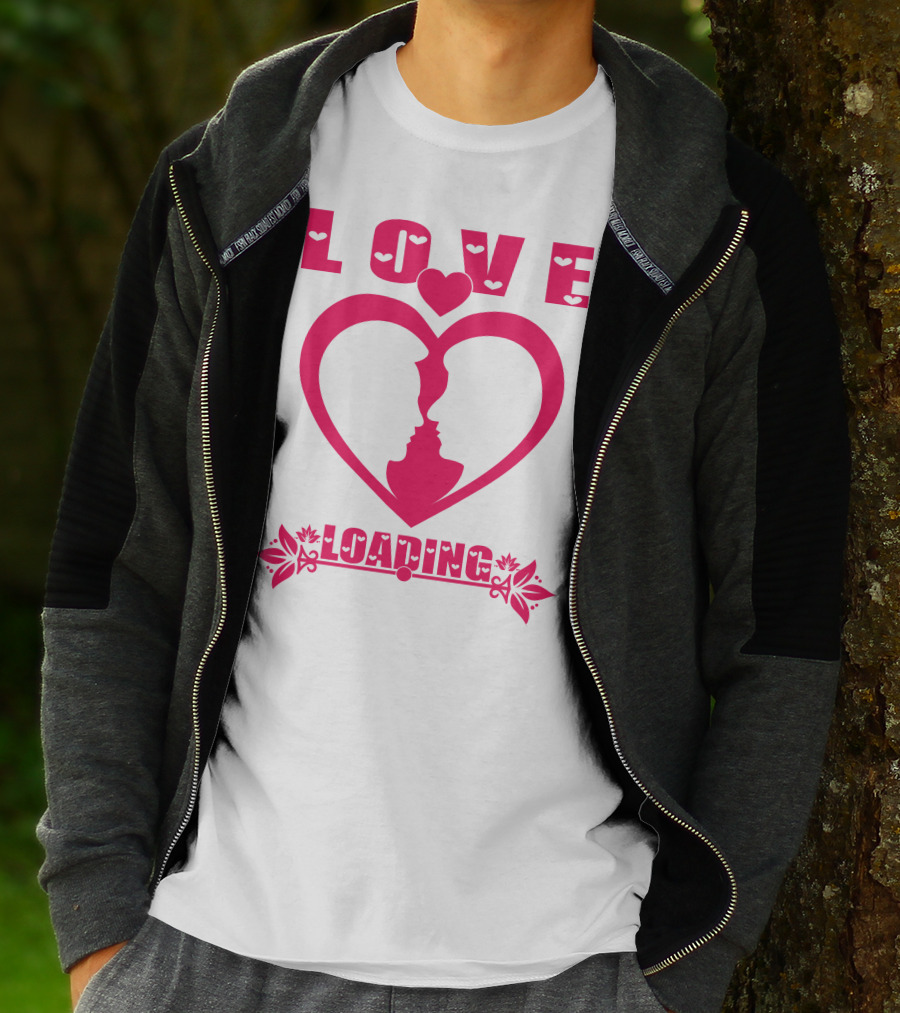 LOVE Heart Silhouette Couple LOADING T-Shirt