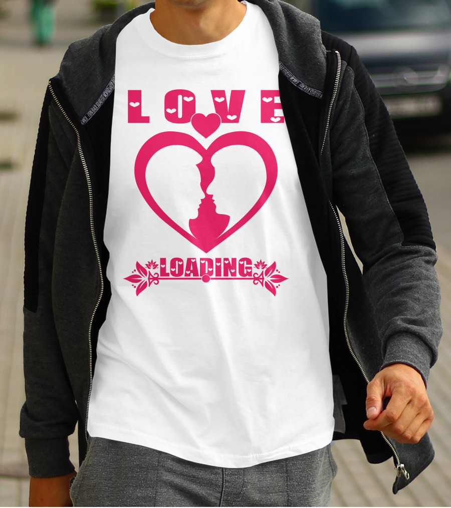 LOVE Heart Silhouette Couple LOADING T-Shirt