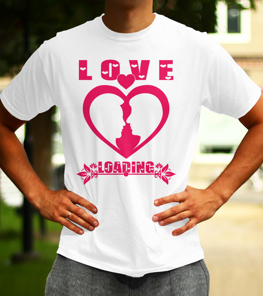 LOVE Heart Silhouette Couple LOADING T-Shirt