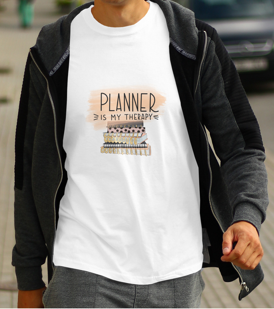 Planner Is My Therapy Stack Of Notebooks T-Shirt