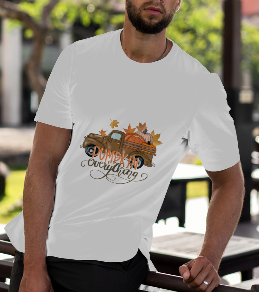 Pumpkin Everything Fall Truck With Leaves T-Shirt