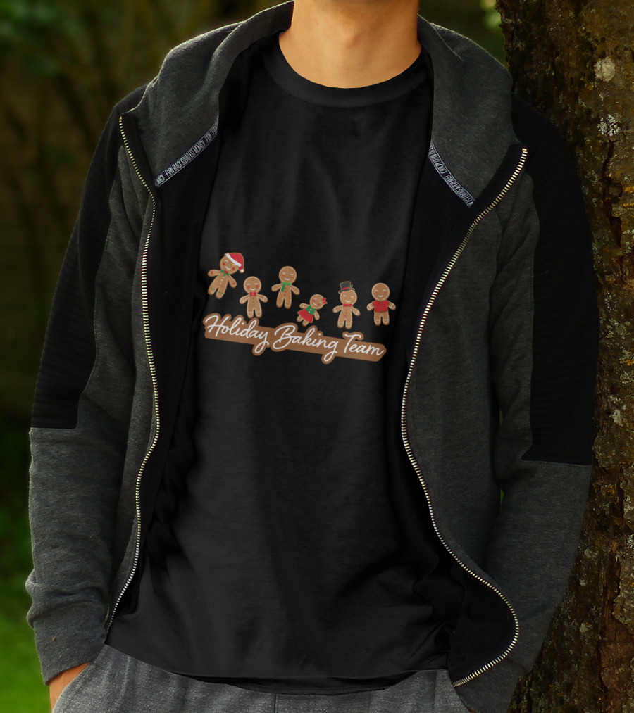 Holiday Baking Team Gingerbread Family Christmas Cookies T-Shirt
