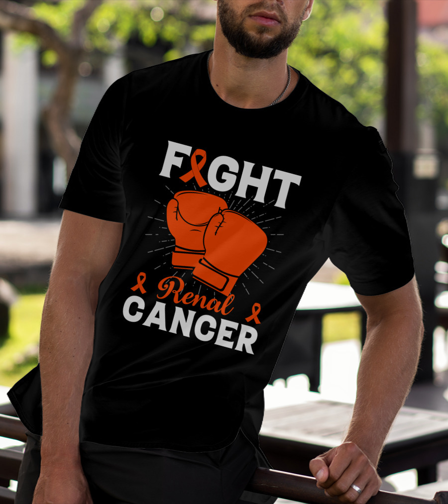 FIGHT RENAL CANCER ORANGE RIBBON BOXING GLOVES T-Shirt