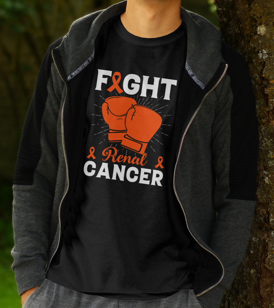 FIGHT RENAL CANCER ORANGE RIBBON BOXING GLOVES T-Shirt