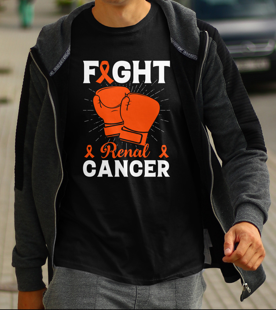 FIGHT RENAL CANCER ORANGE RIBBON BOXING GLOVES T-Shirt