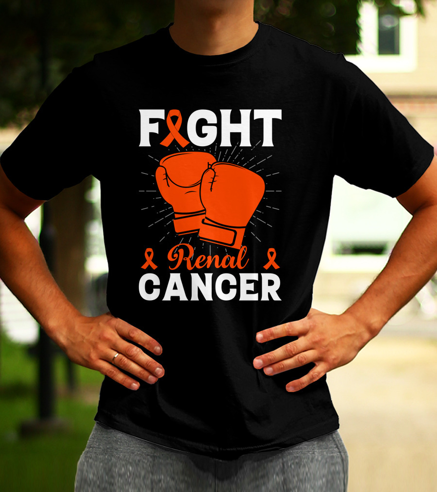 FIGHT RENAL CANCER ORANGE RIBBON BOXING GLOVES T-Shirt