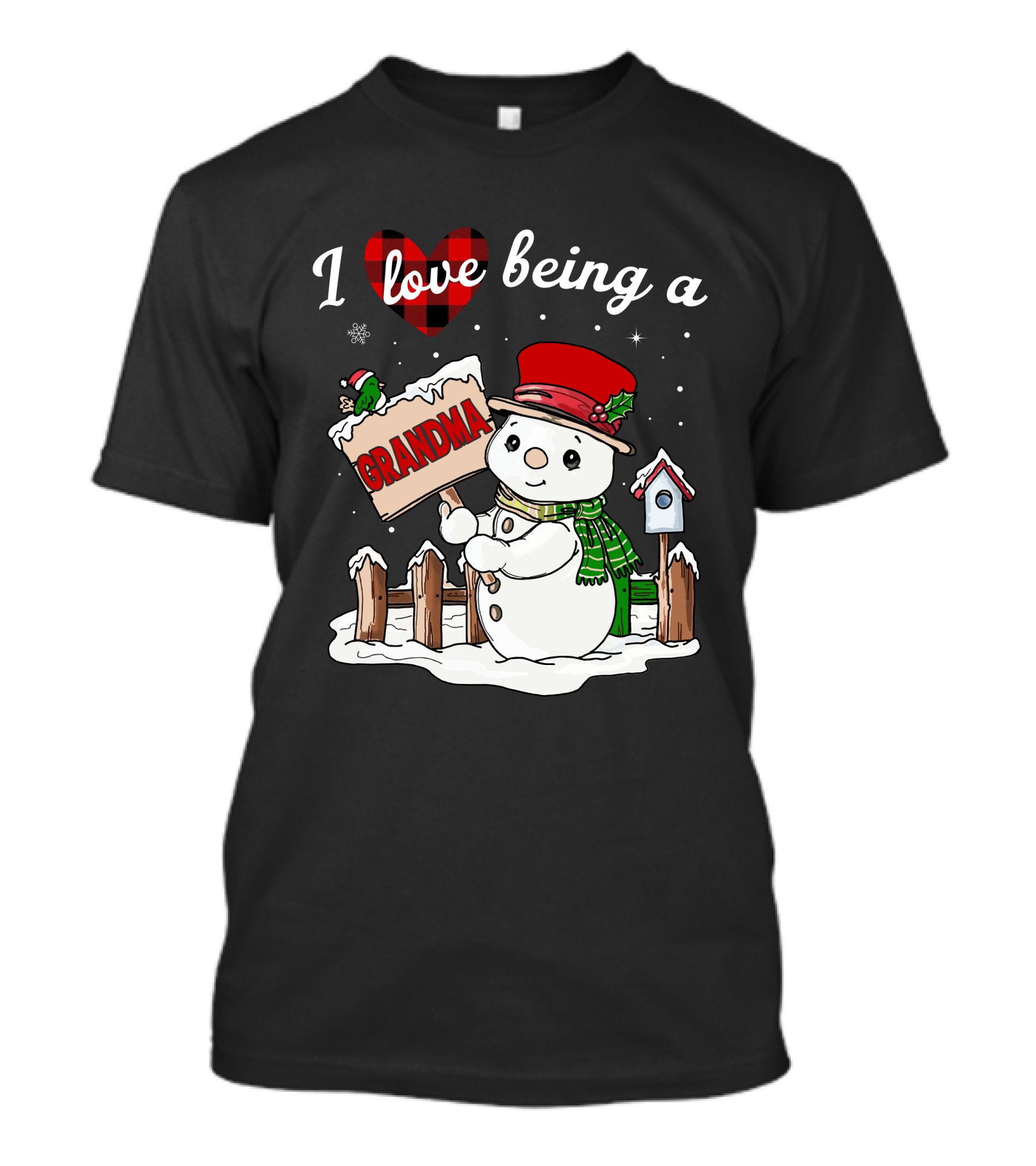 I Love Being A Grandma Christmas Snowman Festive Spirit T-Shirt