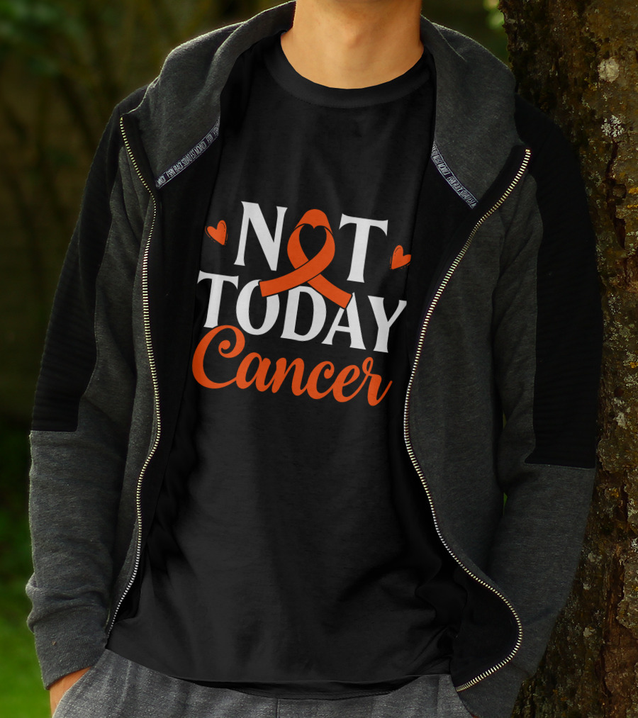 Not Today Renal Cancer Awareness Ribbon Hearts T-Shirt