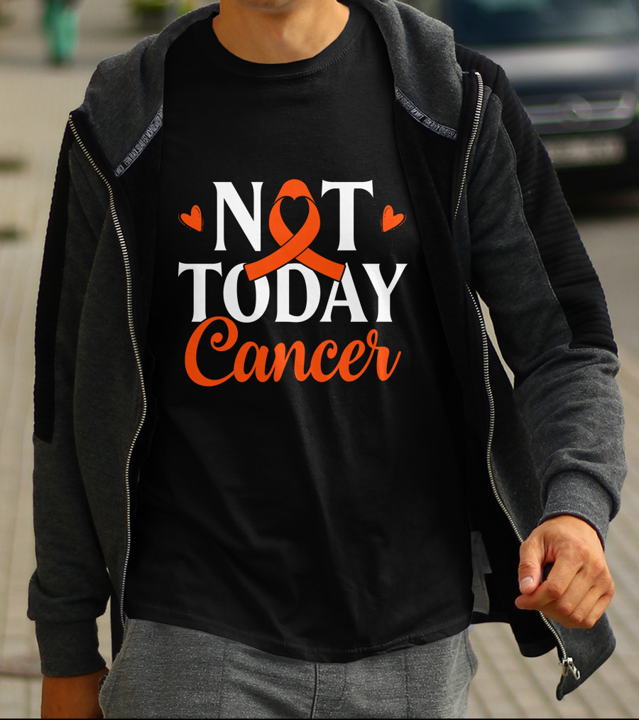 Not Today Renal Cancer Awareness Ribbon Hearts T-Shirt