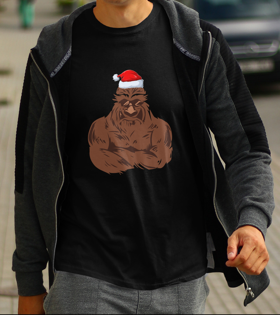 Santa Gorilla Christmas Festive Holiday T-Shirt