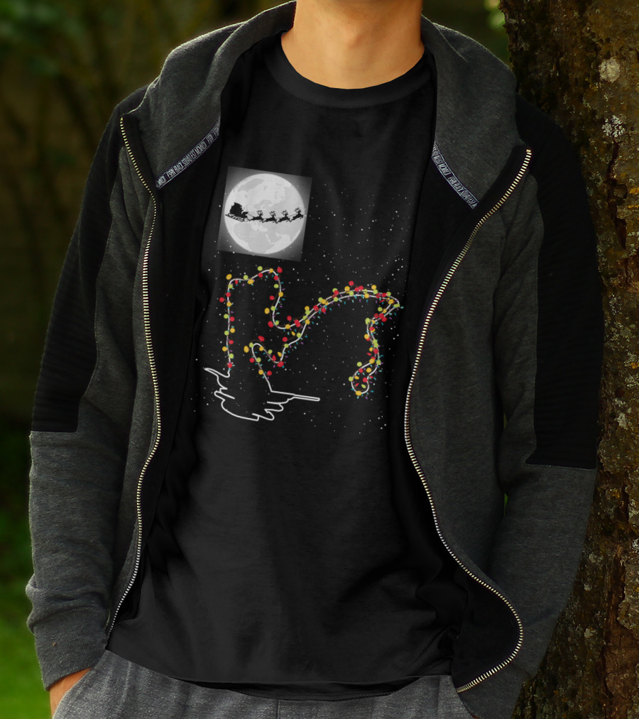 Sweet Christmas Night With Santa And Loch Ness Lights T-Shirt